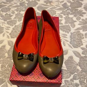 Rare Tory Burch Eddie flats Tortoiseshell Bow Size 7